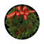 Christmas Wreath Tartan Green Vegan Leather Round Coasters-641020858