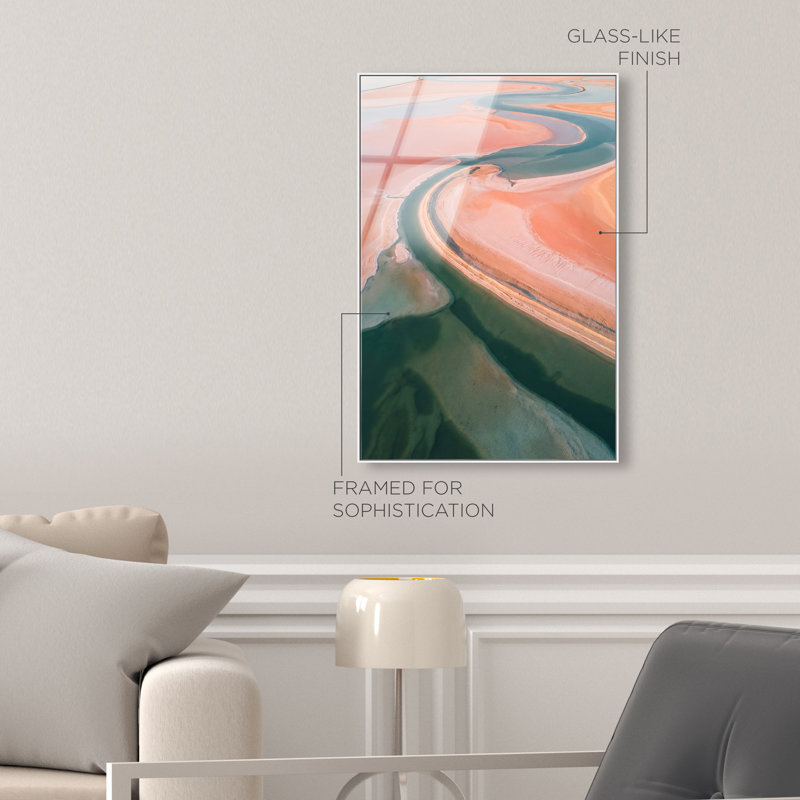 Peach Sand Print by Oliver Gal, 11"H x 16"W, White Floater Frame
