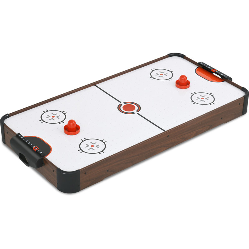 RayChee 40'' 2 -Player Manufactured Wood Table Top Hockey with Manual Scoreboard, Brown
