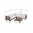 Outdoor Wooden Sectional Set With Cushions