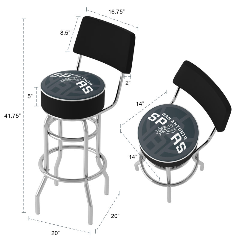 Swivel Upholstered Counter Stool with Metal Frame