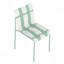 Ensemble de 4 chaises à blocs de couleur modernes et rayées - Siège en PP imperméable et pieds en métal robustes, ensemble de salle à manger intérieur / extérieur pour terrasse, balcon, café