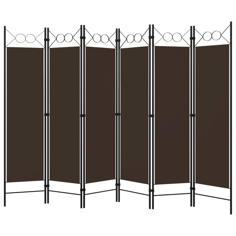 Tati 457.2cm H Folding Room Divider, Brown, 6