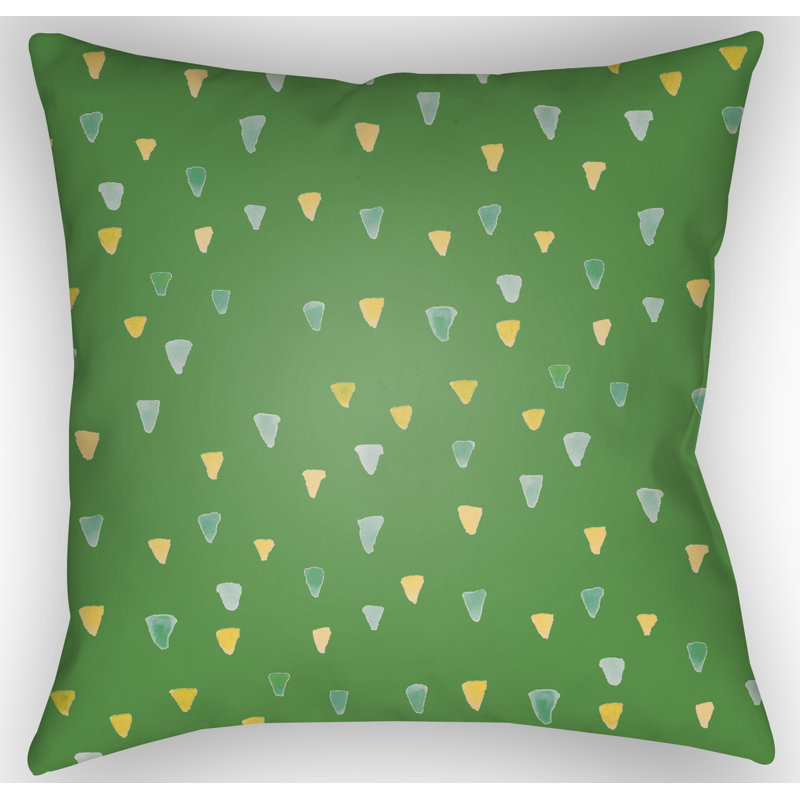 Funfetti Indoor/Outdoor Throw Pillow, 18" H x 18" W x 4" D, Green