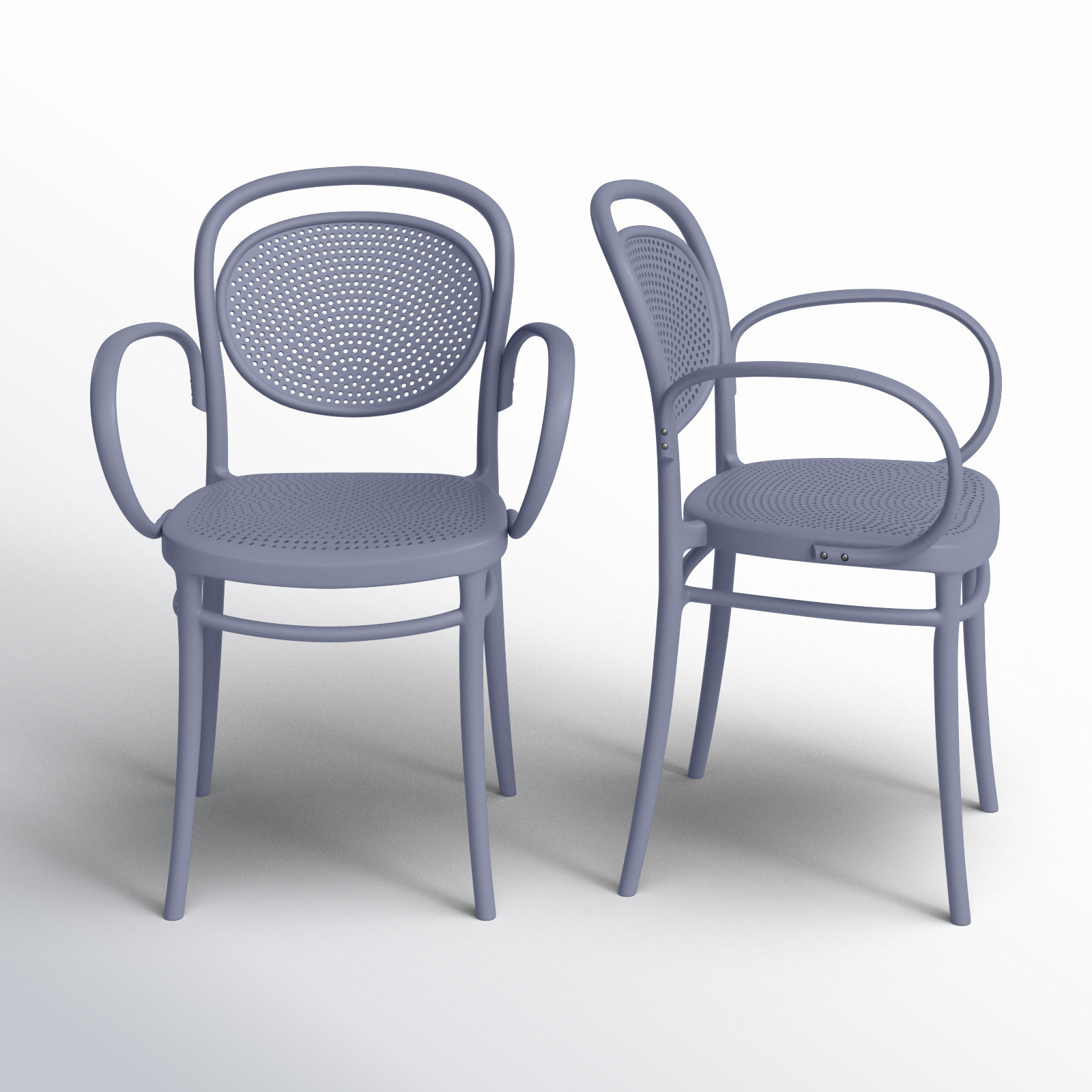 Farrah Stackable Patio Armchair, Dark Gray