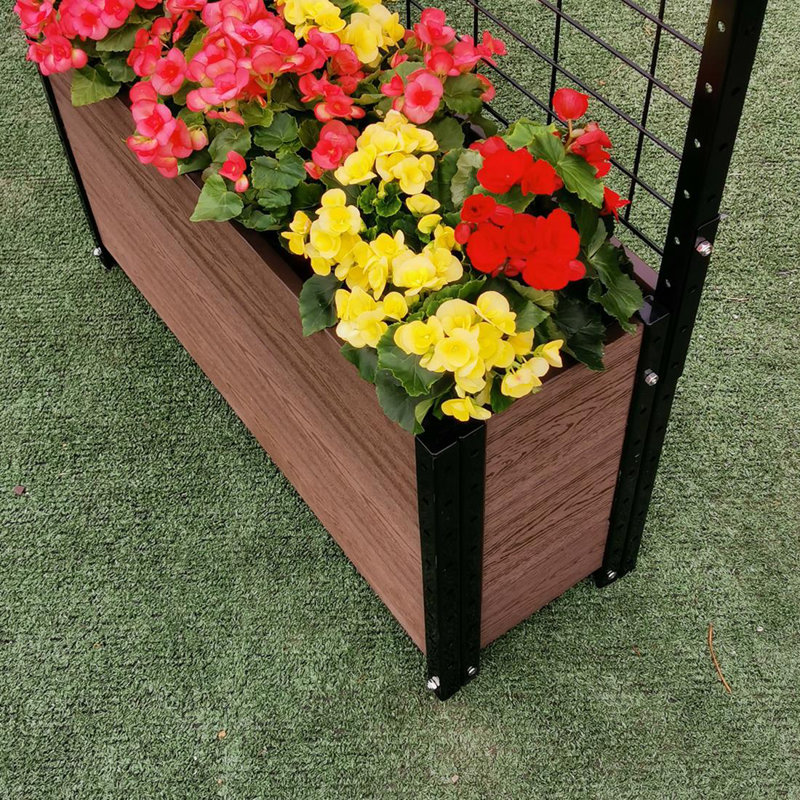 Vertical Garden with Trellis, Brown/Black, 57" H x 36" W x 12" D