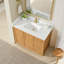 Meuble-lavabo simple 42 po Carrasco en chêne brun naturel avec plateau en pierre de quartz blanc soyeux-1129051651-1100974024