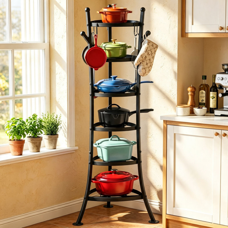 Carbon Steel Free Standing Pot Rack