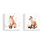 « assis fox orange aquarelle animal s » par victoria borges-2 pièces ensemble de reproductions d’art non encadrées sur toile