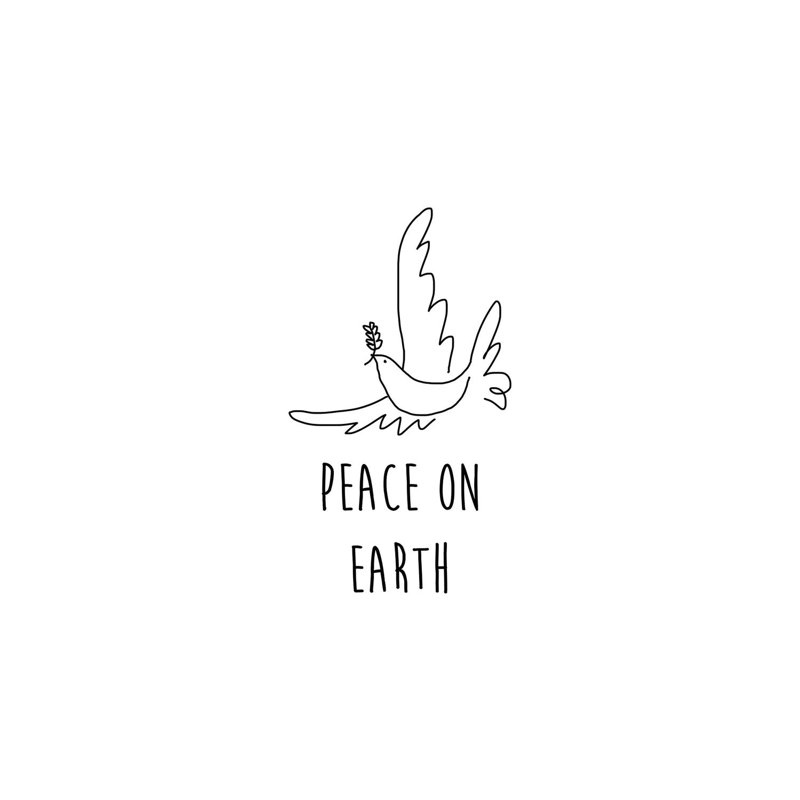 Peace On Earth B&W by Orara Studio - Wrapped Canvas Gallery-Wrapped Canvas Giclée, 66.04 cm H x 45.72 cm W x 1.91 cm D