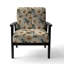 Beige Timeless Floral Peony Elegance - Upholstered Cottage Accent Arm Chair