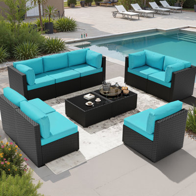 10-Piece Outdoor Rattan Furniture Patio Set