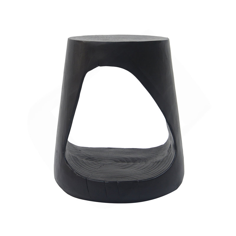 Table d'appoint creuse, texture semblable au bois, couleur noire