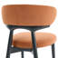 Parsons Set of 2 Rusty Orange Fabric Black Effect Ash Wooden Frame Dining Chairs