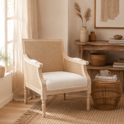 French Accent Chair Traditional Wood Frame Linen Upholstery Distressed Finish Home Decor,Singel
