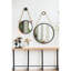 Miroir rond 29,5 po avec cadre en fer noir et corde robuste pour la salle de bain-85441286
