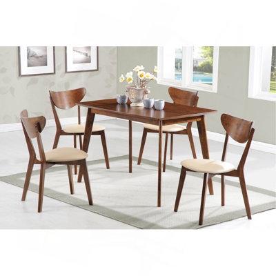 Off-White And Chestnut 5-Piece Dining Set