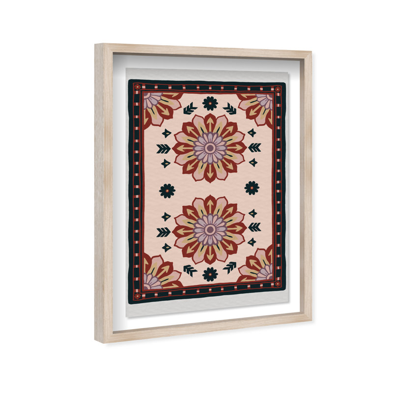 Midnight Damask Shadowbox Floral & Botanical Print by Oliver Gal, Black Frame, 10 x 15, Natural Oak Shadowbox