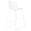 Chaise confortable à hauteur de bar en similicuir blanc et base en métal pour bureau, look, cadre de travail robuste