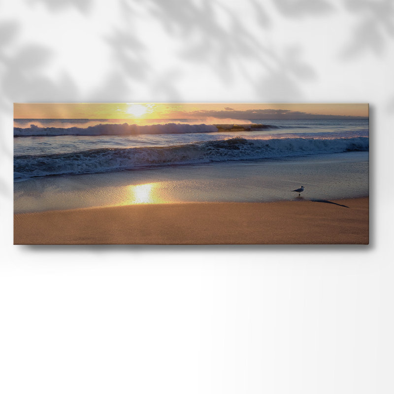Coucher de soleil sur toile, H 24 po x l 60 po x P 1,5 po