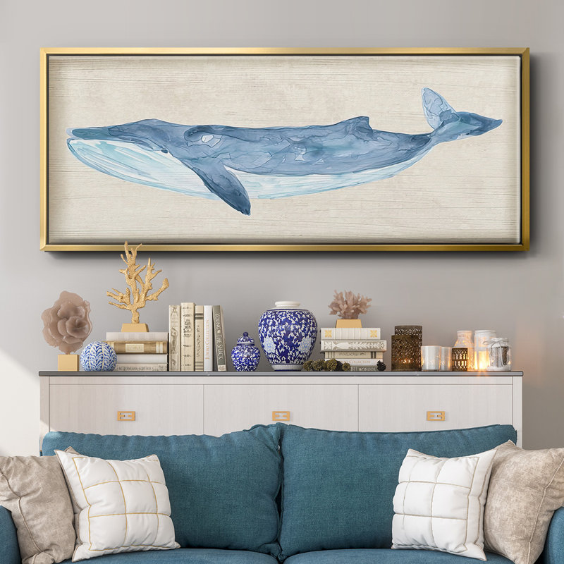 Rustic Whale II- Framed Canvas