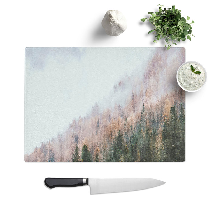 Tempered Glass Covered with Fog Chopping Board, 28.5 cm x 39 cm