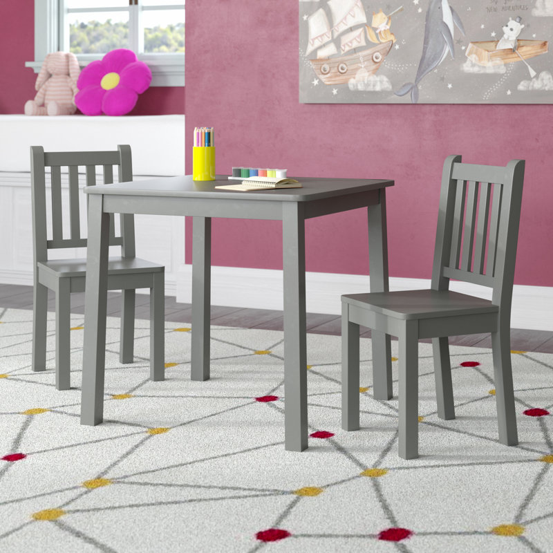 Cyerra Kids and Chair Set, Gray/Gray