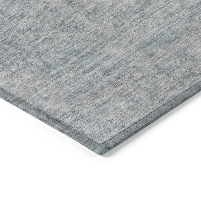 Tapis argenté intérieur / extérieur lavable à la machine Claudian ACN1645, Rectangulaire 8 pi x 10 pi