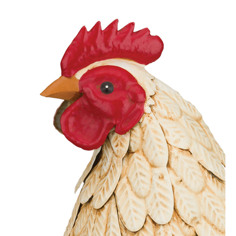Décoration de poule chamois 11 po - Blanc