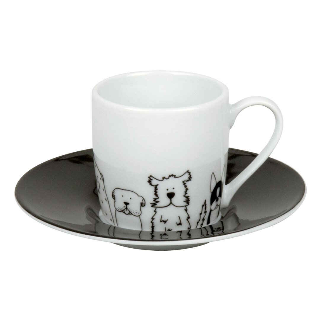 Espressotasse & Untertasse Lustige Hunde