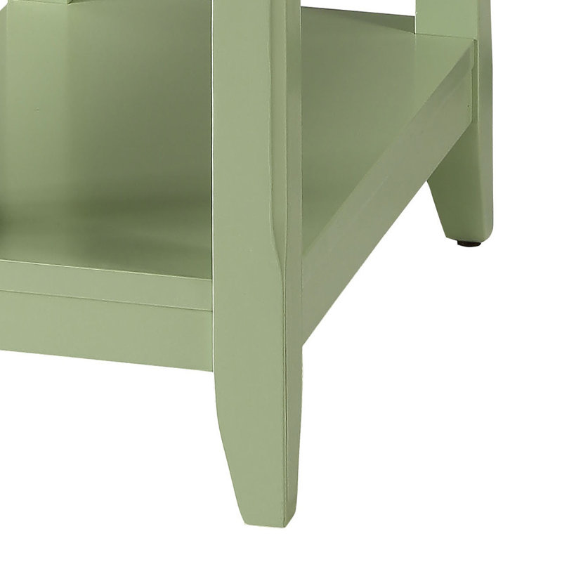 Light Green Accent Table with Bottom Shelf