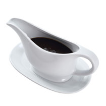 Ovente Electric Gravy Boat Warmer with 13.5 Oz Serving Ceramic Pot & Lid  Cover, Sauce Boat