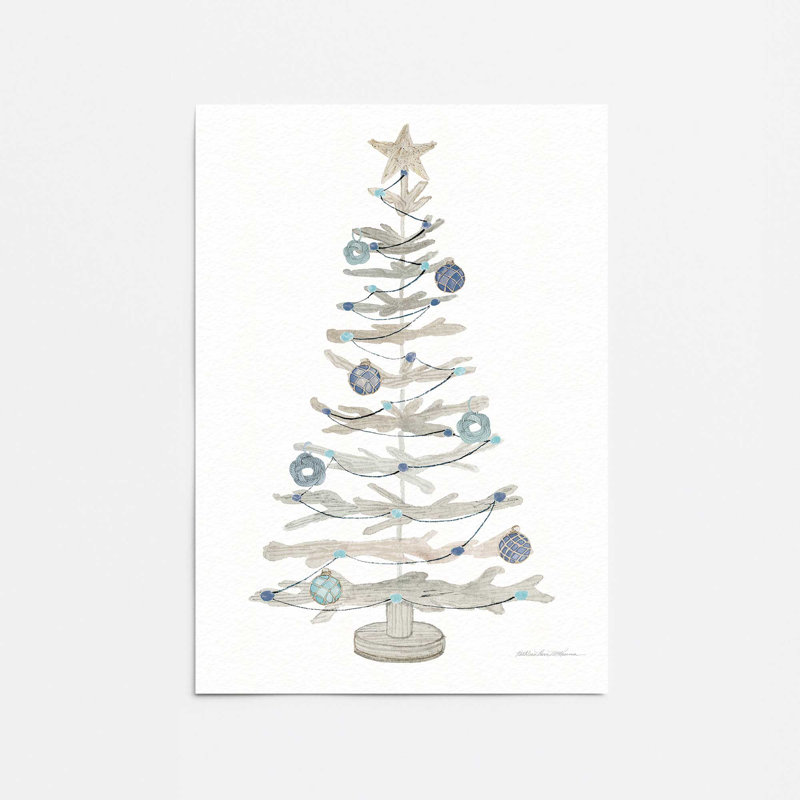 Imprimé d'arbre de Noël Sea Breeze, Papier, H 20 po x l 16 po x P 0,1 po