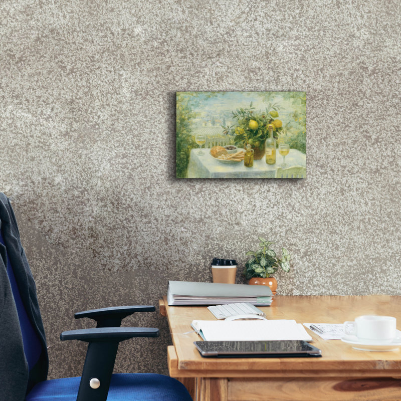 «Tuscan Table» par Danhui Nai, art mural sur toile, H 12 po x l 18 po