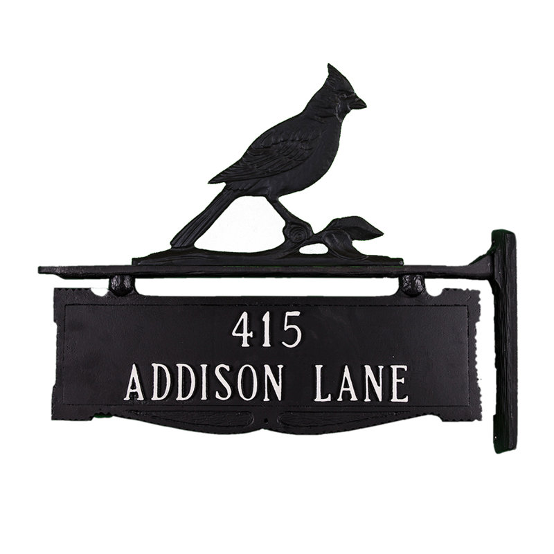 2-Line Address Post, Yes, Satin Black