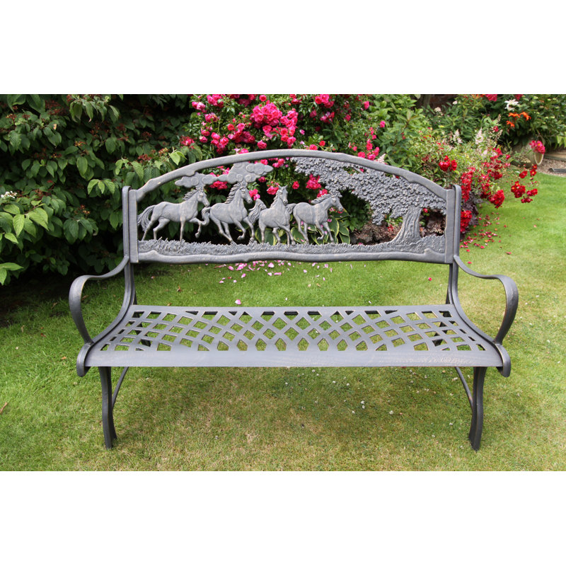 100% Cast Iron Bench with Countryside Theme