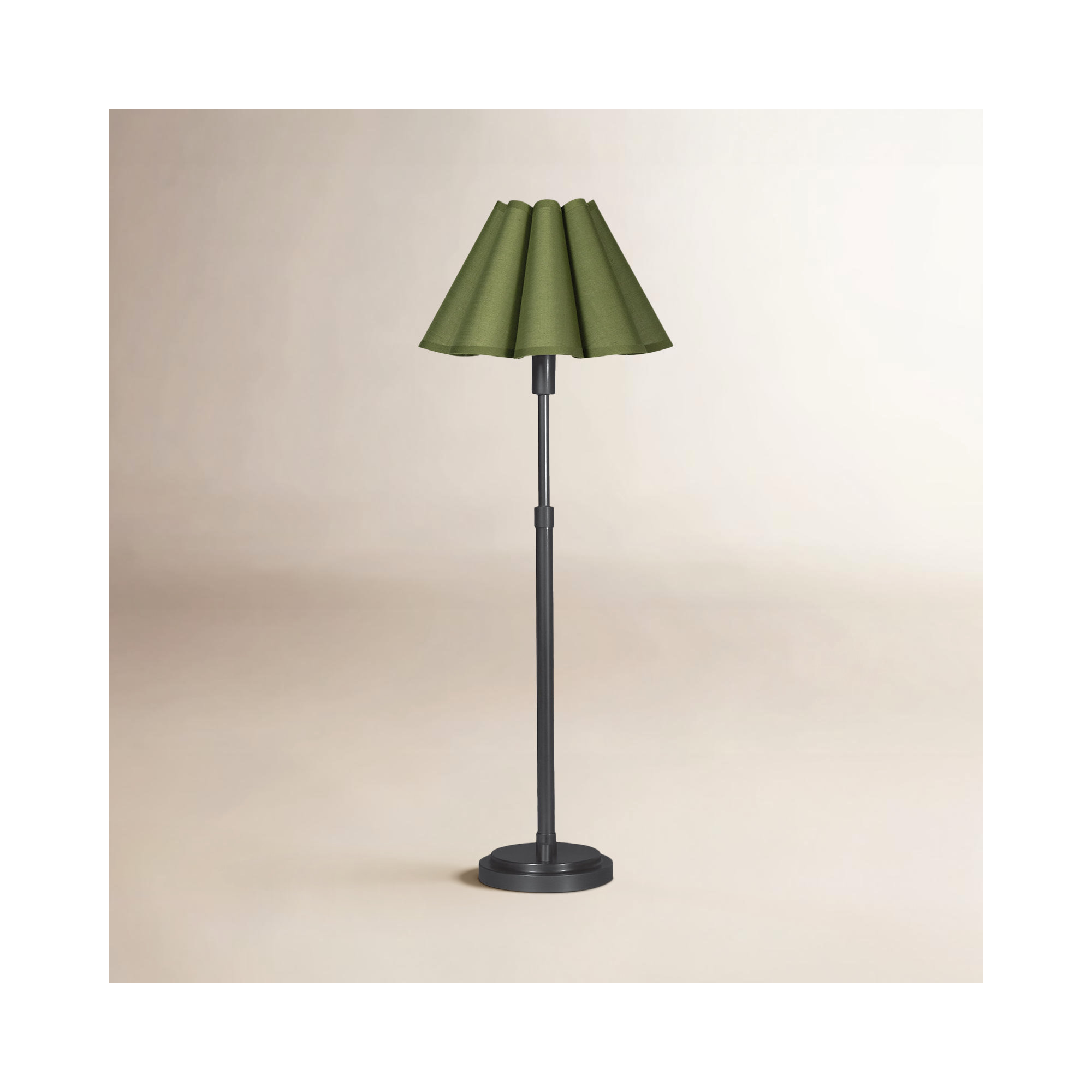 Polly Buffet Table Lamp, 33" H x 16" W x 16" D, Black, Green