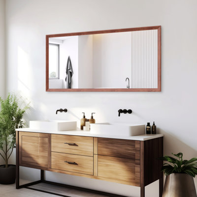 Miroir rectangulaire moderne avec cadre en aluminium, miroir mural pour salle de bain, salon, chambre à coucher