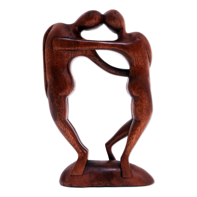 Eka Couple in Love Suar Wood Sculpture