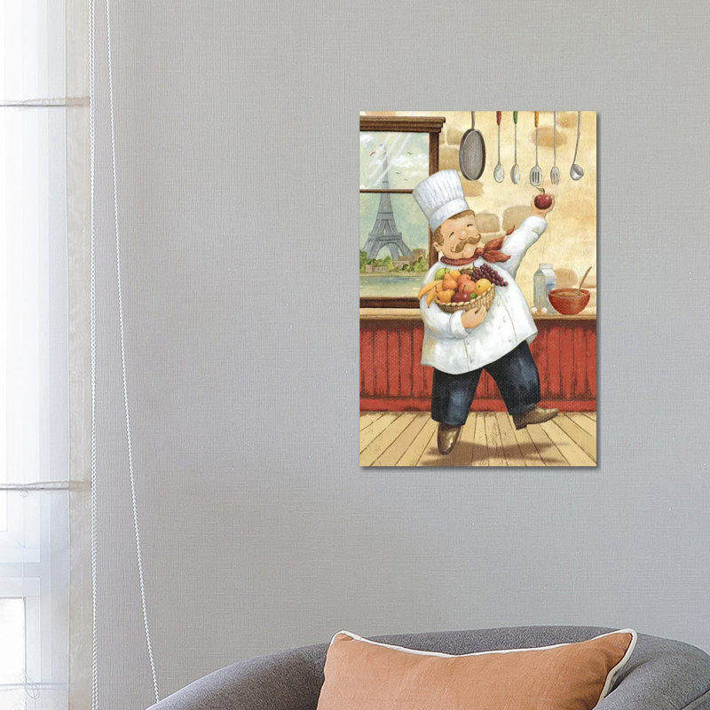 Happy Chef I by Daphne Brissonnet - Wrapped Canvas Painting, 66.04 cm H x 45.72 cm W x 1.91 cm D