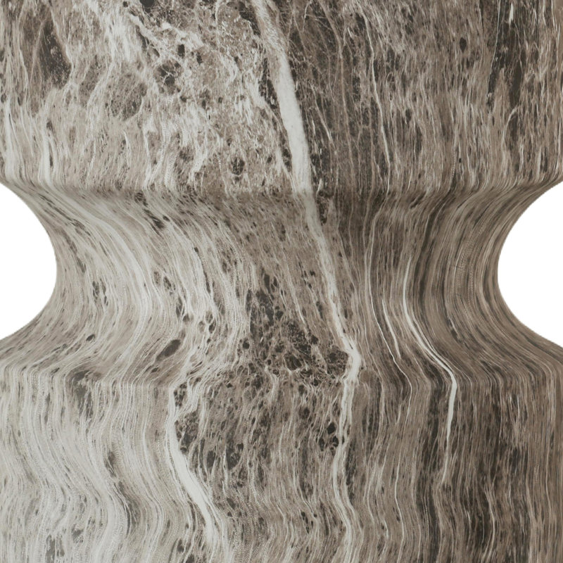 Tables de bout d'extérieur en ciment pour patio, table d'appoint de jardin en faux terrazzo, petite table d'appoint ronde moderne pour l'extérieur, tabouret de jardin en souche d'arbre pour l'intérieur et l'extérieur