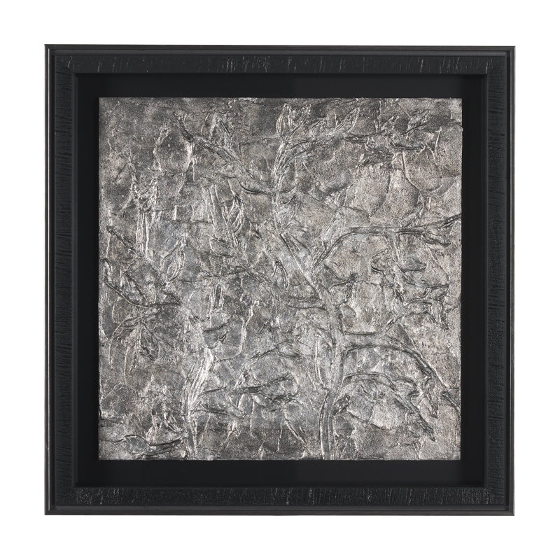 «Pewter Leaves» par Morgan McLaren, reproduction d'art encadrée sous verre, Feuilles d'étain