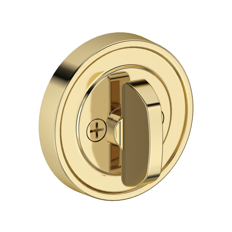 Recessed Round Deadbolt Single Cylinder Deadbolt in Matte Black, Unlacquered Brass
