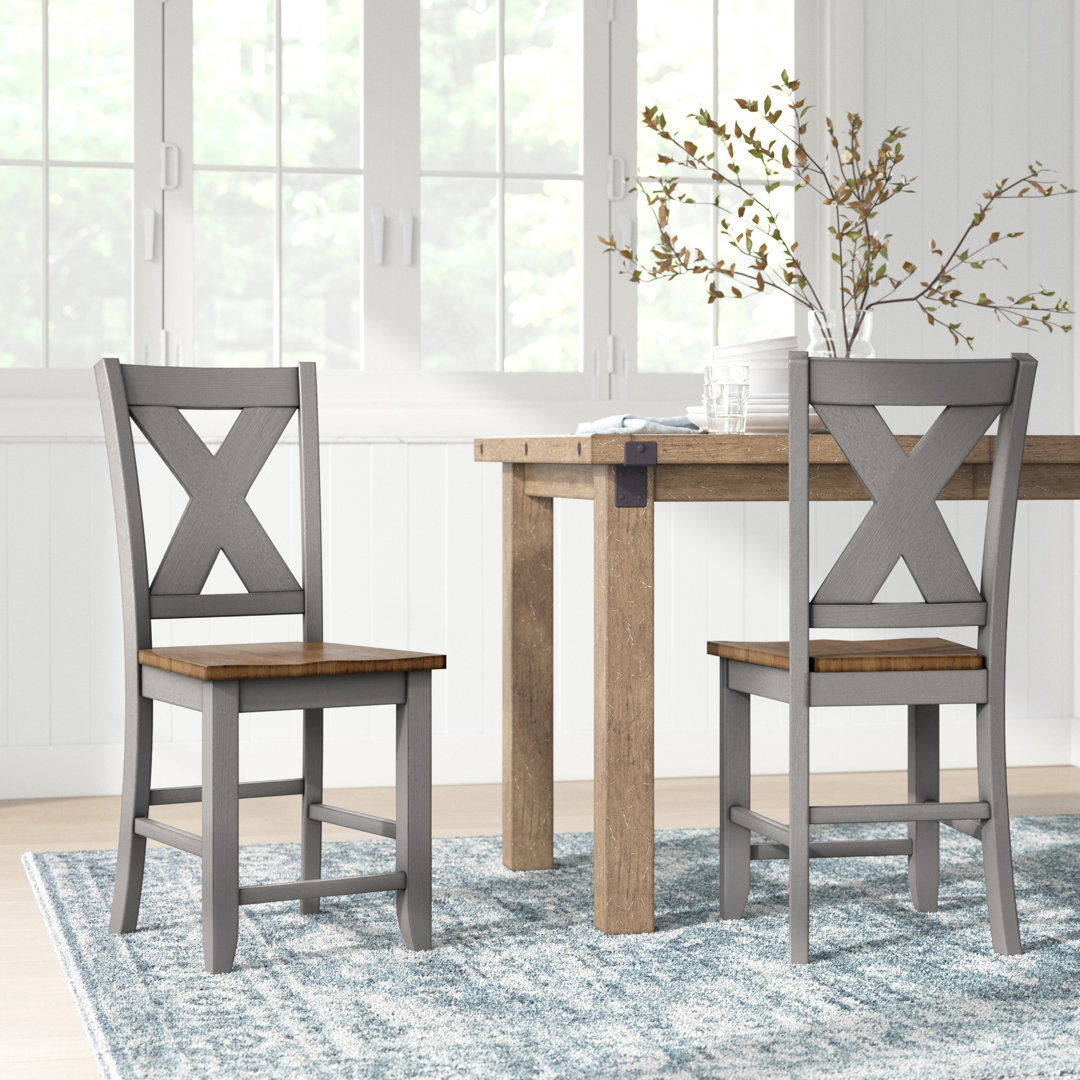 Octavia Solid Wood 24" Counter Stool (Set of 2) Sand & Stable™