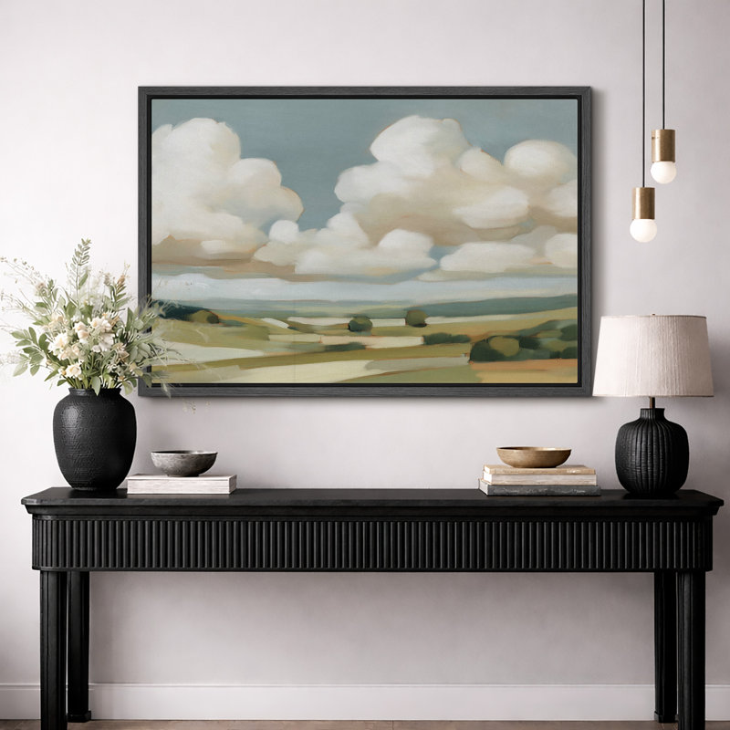 Œuvre de paysage minimaliste minimaliste, photos de chambre de bébé de ciel doux, impression sur toile encadrée, impression numérique