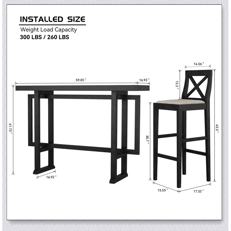 Bar Table, Extra Long Entryway Table for Entryway, Hallway, Living Room, Foyer, Corridor