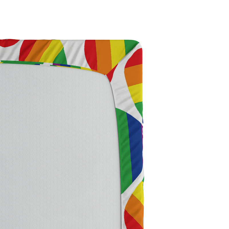 Microfiber Geometric Fitted Sheet, White, Full Fitted Sheet