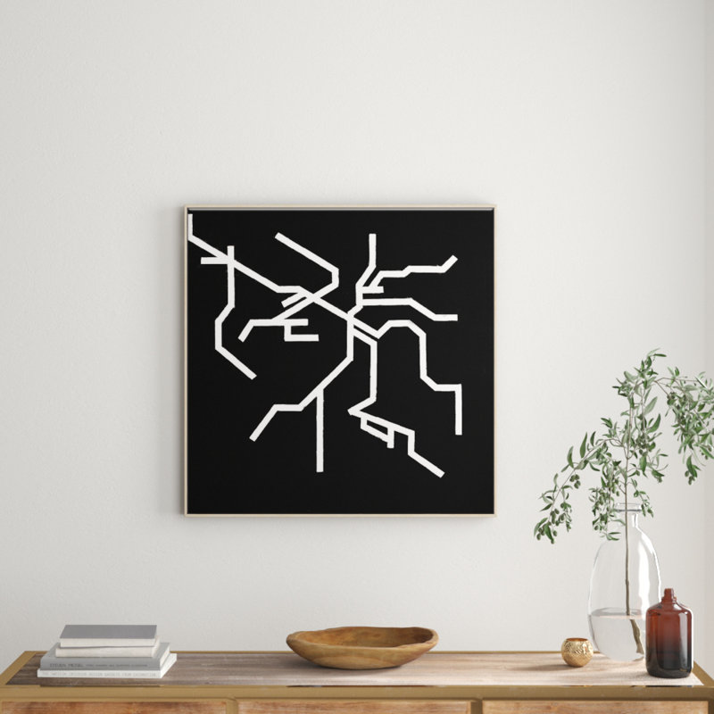 Geometric 3 by Chalie MacRae - Print on Canvas, 41cm H x 41cm W x 4cm D, Timber