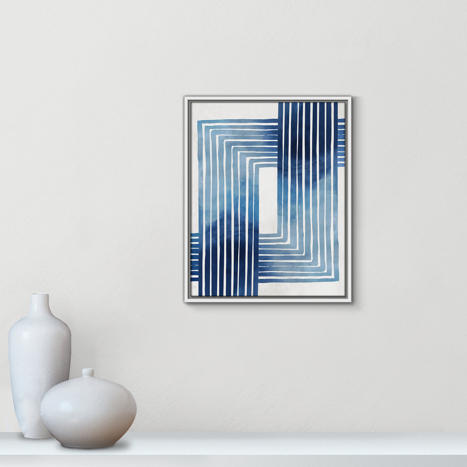 In Unison by Eva Watts - Painting Print, White Framed Canvas, 21.5" H x 17.5" W x 2" D