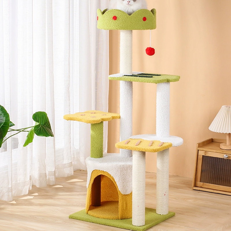 5 Tiers Cat Tree with Condons,Perch,Scratching Posts